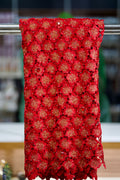 Dentelle rouge premium à broderies dorées