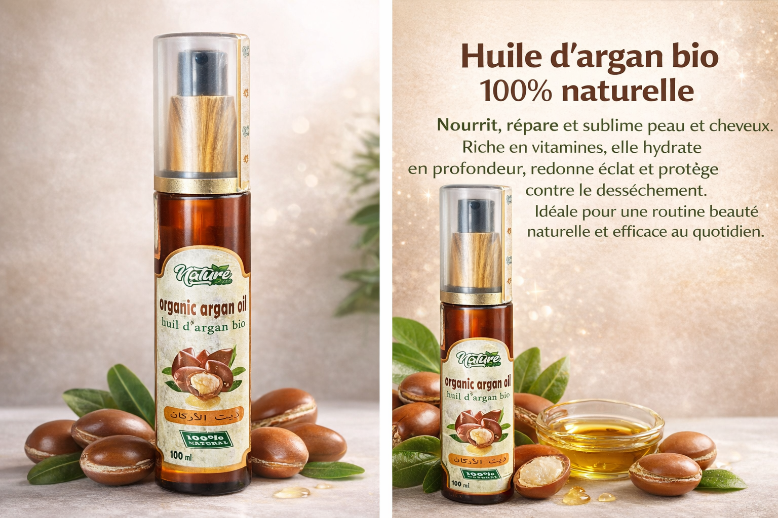Huile d’argan bio 100% naturelle