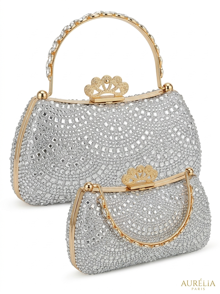 Pochette de Soirée Royale "Éclat de Cristal"
