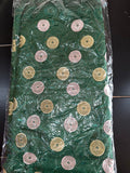 Brodé "Écrin de Forêt" – Vert Sapin et Pastilles Pastel