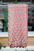Dentelle Premium Rose Poudré &amp; Fleurs Gris Perlé