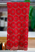 Tissu Dentelle Rouge Passion